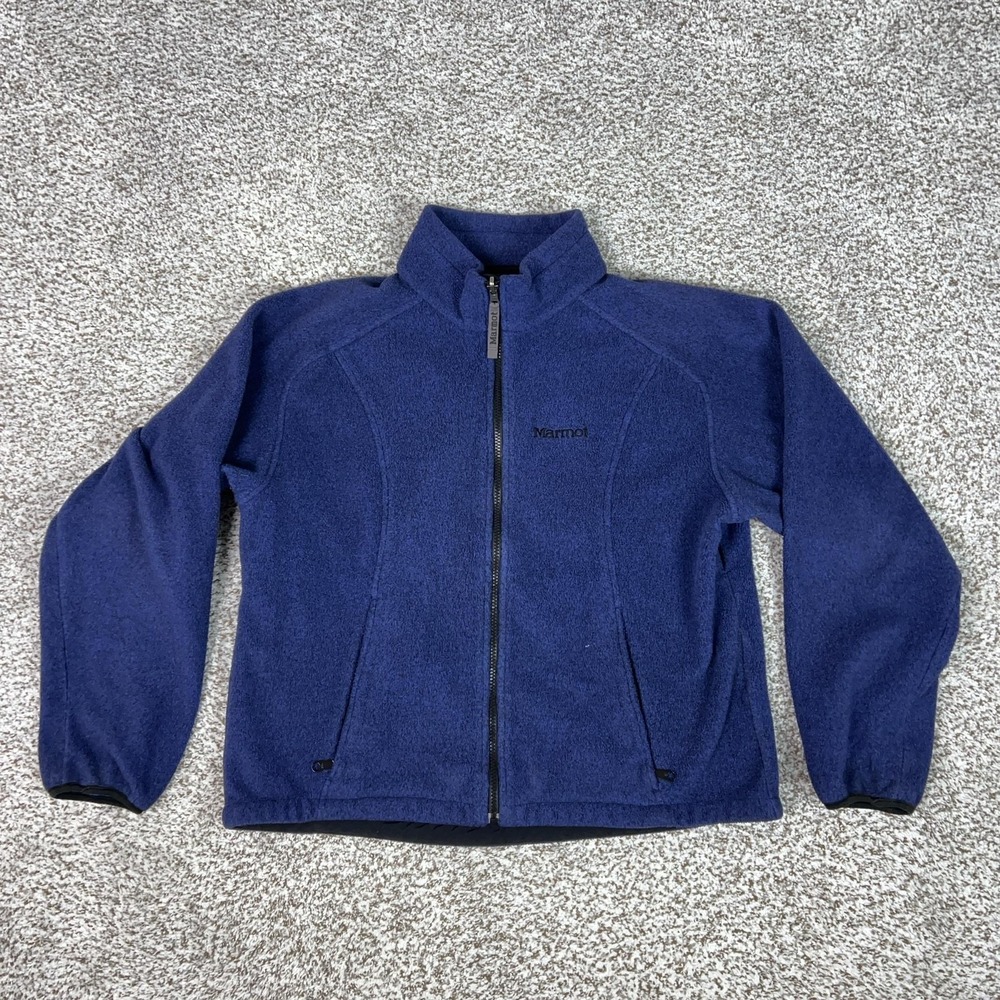 Marmot Jacket Womens L Blue Polartec Fleece Full Zip Outdoor Hiking Casual